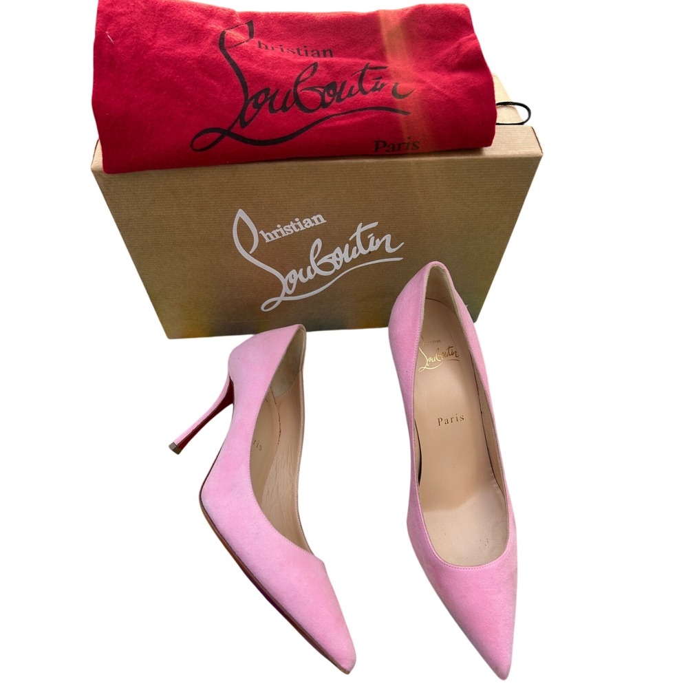 Christian Louboutin Decoltish 85 pumps wmn 36 US 6 Pink Suede Stiletto RedBottom